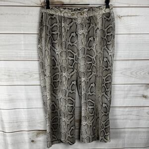 Michael Kors Snake Print Wide Leg Pull On Pants Size XL